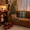 thumbnail image 3 of LIORAGLJ Christmas Plaid Throw Pillow with Reindeer Antlers 3D Holiday Cushion for Sofa Bed, 3 of 7