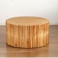 thumbnail image 6 of 31.5" Retro Fashion Style Cylindrical Coffee Table with Vertical Texture Relief Design,Suitable for Living Room,Office,and Dining Room, 6 of 14