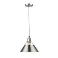 thumbnail image 2 of Golden Lighting 3306-M PW-PW 10 in. 1 Light Pendant, Pewter, 2 of 3