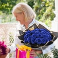 thumbnail image 2 of Bouquet de rosas brillantes Waipfaru, para hacer tú mismo, rosa azul falsa, 24 tallos, 2 of 7