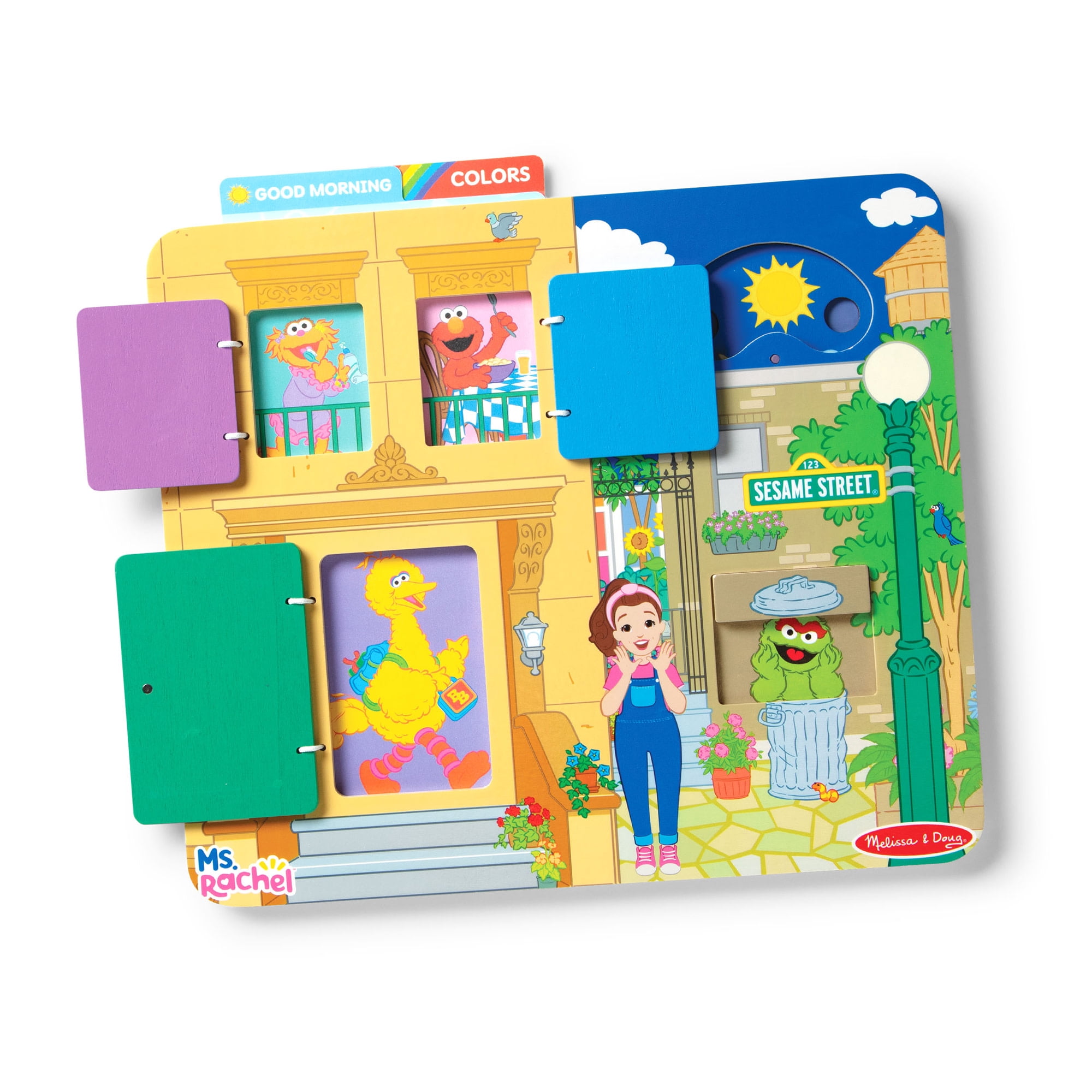 Melissa & Doug® Ms. Rachel™ Sesame Street Wooden Daily Routines Activity Board Preschool Learning Toy for Boys and Girls - FSC Certified