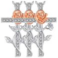 thumbnail image 1 of Collares de Religiosas RoseGrace02 3Pzas Plata Collar Cruz/Rosa Dije 2x3cm Metal. High Monaco MXRGC-003, 1 of 5