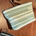 thumbnail image 4 of Bolsas De Maquillaje Bolsas de maquillaje de tejido a rayas con caja de maquillaje con cremallera para regalos navideños (verde) Ehuebsd Cuidado Belleza, 4 of 6