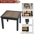 thumbnail image 4 of Festival Depot Metal Outdoor Square Patio Bistro Dining End Table with Wood-Like Aluminum-Plastic Top and Black Steel Legs (19"x19"x16"), 4 of 6