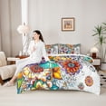 thumbnail image 4 of Erosebridal Colorful Bohemian Flowers 7 Pieces Bedding Comforter Set,Vintage Boho Exotic Style Full Bedding Set For Adults,Reversible, 4 of 7