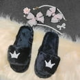 thumbnail image 6 of Xucatan Women's Fluffy Slippers Princess Crown Bling Bling Diamond crown jewelry Ladies Shoes Pink Women's Home Slippers Gift, 6 of 9