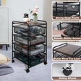 thumbnail image 2 of 3-Tier Rolling File Cart with 1 Large & 2 Small Baskets – Adjustable Hanging Organizer, 2 of 4
