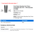 thumbnail image 2 of Front Shock Absorber Set 2 Piece - Compatible with 1975 - 1995 Chevy G10 RWD 1976 1977 1978 1979 1980 1981 1982 1983 1984 1985 1986 1987 1988 1989 1990 1991 1992 1993 1994, 2 of 2