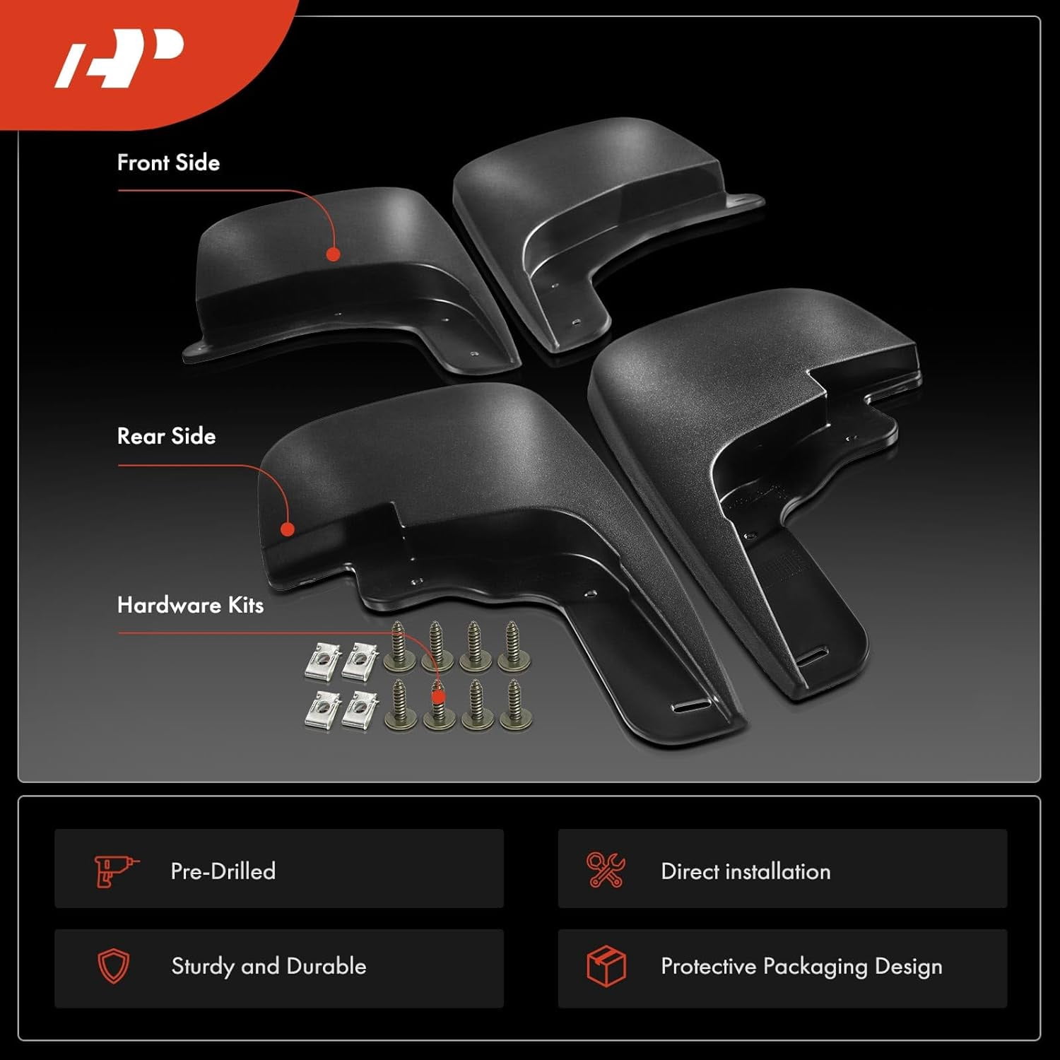 A-Premium Mud Flaps Splash Guards Replacement for Chevrolet Colorado GMC Canyon 2015-2018 w/o Fender Flares and Cladding 4-PC Set
