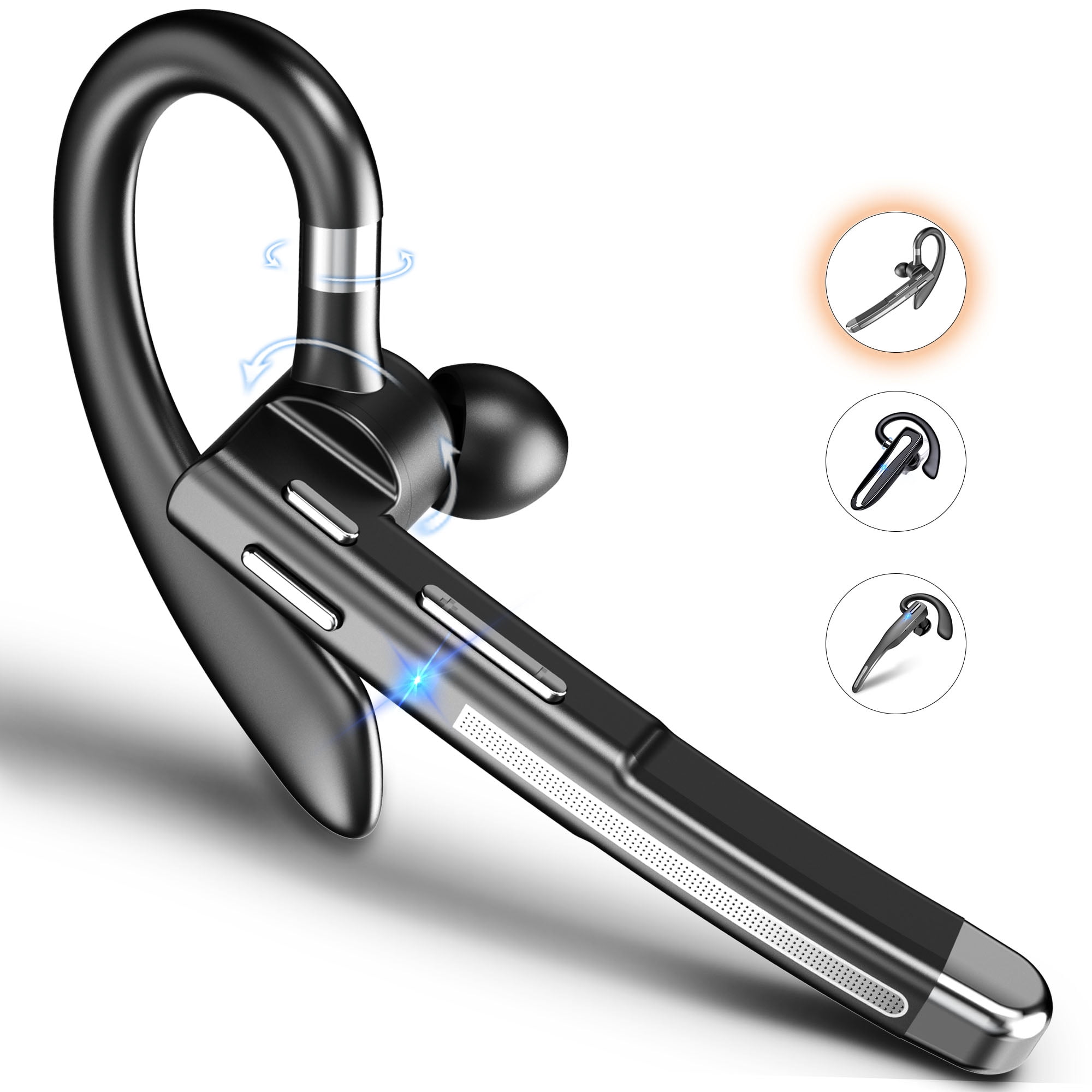 Single-Ear Bluetooth Business Earbud, Wireless Single Headset, 120-Hour Standby Time & 500mAh Battery, HD Noise-Cancelling Microphone For Truck Drivers, Fitness Enthusiasts & Outdoor Use, Comfortable