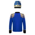thumbnail image 2 of Hansber Veste de Smoking à Manches Longues pour Garçons avec Pompon, Uniforme de Majorette, Chapeau Bleu 4, 2 of 7