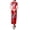 Red, variant on Women Dress Chinese National Style Floral Print Stand Collar Short Sleeves High Side Split Chinese Knot Buttons Cheongsam Satin Silky Slim Fit Summer Spring Qipao