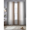 thumbnail image 5 of Gray Brown Semi Sheer Window Curtains 84 Inches Long, Modern Gradient Geometric Rod Pocket Voile Silky Chiffon Curtain Light Filtering Drapes for Living Room, Kitchen, Bedroom, 52"x84", 2 Panels, 5 of 9