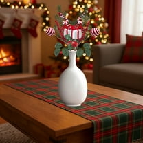 Upgraded Christmas Candy Cane Picks, Peppermint Christmas Tree Branches, Wreath Ornaments, Vase Filler Sticks for Xmas DIY Craft Party A