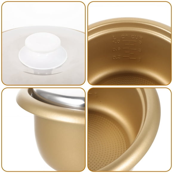 HLONK Aroma Rice Cooker Inner Pot Replacement with Lid - 2L Non-Stick Iron Cooking Pan