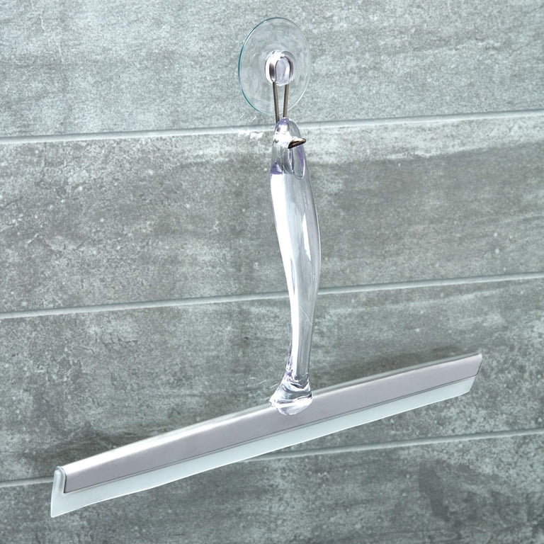 iDesign Zia Shower Squeegee with Wall Hook, Clear photo 5