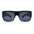 thumbnail image 5 of Locs Mens Day of Dead Skull Print Thick Arm Rectangle Horn Rim Sunglasses Fuchsia, 5 of 8
