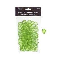 Mega Crafts - 1/2 lb Acrylic Ice Rock Cubes Light Green | Plastic Glass Gems For Arts And Crafts, Vase Fillers And Table Scatters, Decoration Stones, Shiny Pebbles
