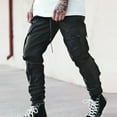 thumbnail image 3 of TOWED22 Mens Cargo Pants,Mens Cool Joggers Pants 3D Novelty Casual Sweatpants Oversized Trousers Black,L, 3 of 5