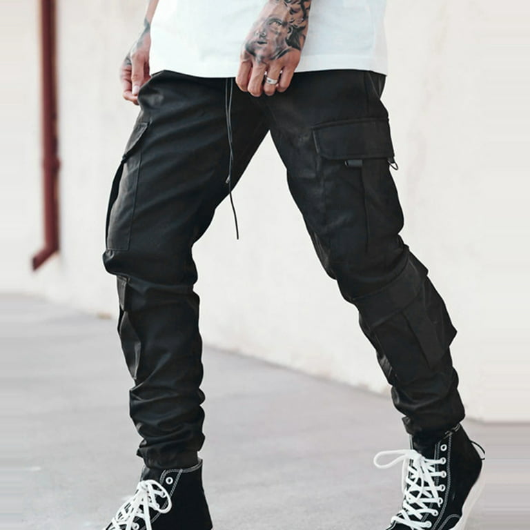 Aayomet Sweatpants For Men Jogger Mens Fashion Joggers Pants - Sweatpants  Trousers Cotton Cargo Pants Mens Long Pants,Black 5XL 