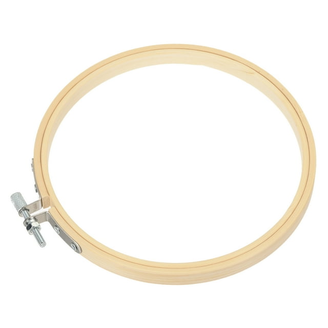 Aro de bordado redondo de bambú Uxcell de 5", anillo de punto de cruz, paquete de 6