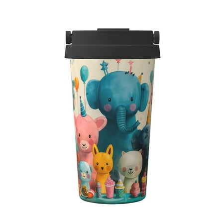 

Junzan Cute Animal Party for Stainless Steel Vacuum Insulated Tumbler - Reusable Insulated Cold Brew Iced Coffee Cup Thermos -Gifts for Women Men Him Her