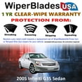 thumbnail image 2 of 2005 Infiniti G35 Beam Wiper Blades Wipers w/1yr Warranty (Set of 2) (WiperBladesUSA), 2 of 5