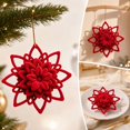 thumbnail image 7 of Velvet Christmas Tree Ornaments, Shatterproof Flocked Christmas Decorations, Burgundy Flower Shaped for Xmas Holiday Home Party Decor(C), 7 of 7