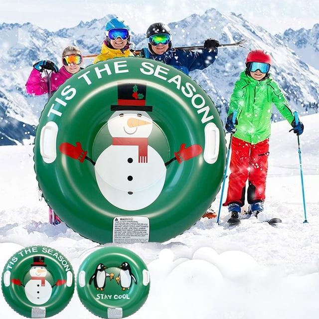 Trineo Inflable de Esquí para Exteriores de Invierno | Base Rígida y Reforzada | Material de Pvc | Multicolor | Tamaño: 80 X 80 X 25 Cm | Peso: 836 G | Juguete Deportivo para Deportes de Nieve