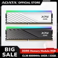 thumbnail image 2 of ADATA XPG DDR5 RAM Memory Module RGB 6000MHz 16GB 32GB Desktop DRAM Module with Heatsink Black White CL 36, 2 of 4