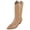 Beige, variant on Berness Myrtle Women's Mid-Calf Cowboy Boots Pointed Toe Embroidered Stitching Block Heel Western Country Concert Line Dance Boots Pull-On Multi Colorful 8