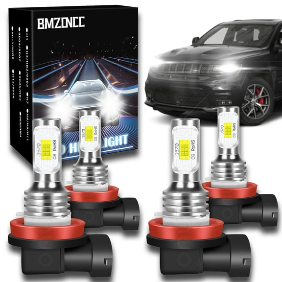 BMZONCC for 2017 2018 2019 2020 Jeep Grand Cherokee LED Headlight Bulbs High Low Beam Lamp 6000K 12000LM Pack of 4