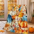 thumbnail image 2 of Fall Pumpkin Throw Blanket for Couch 50"x60", Cozy Flannel Autumn Leaves and Berries Fall Blankets and Throws Decor Gifts for Women Girls, 2 of 6