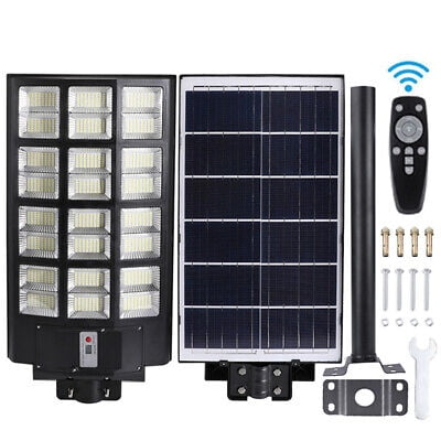 

9900000LM Solar Street Light Commercial Dusk To Dawn Outdoor Road Wall Lamp+Pole