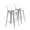 Natural+White, variant on Set of 2 Industrial Barstools with Bucket Back, 24-Inch Seat Height, Antique Silver Metal Bar Stools for Kitchen Island, Rustic Coastal Style