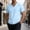 Light Blue1, variant on Kojanyu Men's Big and Tall V Neck T Shirts Short Sleeve Cotton Linen Casual Tees Lightweight Relaxed Summer Tops