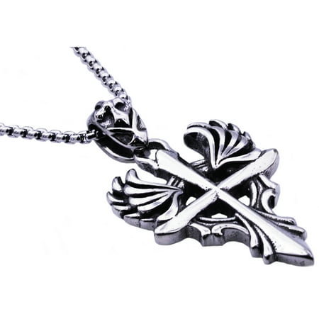 Stainless Steel Men's Cross Pendant.
