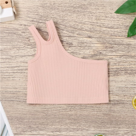 

Hunpta Toddler Kids Girls Dance Tank Top One Shoulder Racerback Tie Dye Crop Tank Sleeveless Sports Dance Top Ballet Dancewear