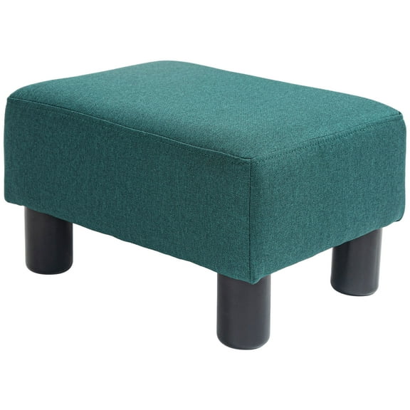 AEGFKD16” Cubed Modern Linen Fabric Pouf Footrest Furniture, Soft & Plush Filling, Versatile for Living Room, Bedroom, NurseryGreen