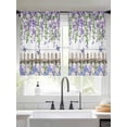 thumbnail image 2 of Spring Purple Flowers Sheer Curtains 54 Inch Length 2 Panels Set Window Treatments, Farmhouse Leaves Fences Gray Wood Rod Pocket Semi Curtains for Living Room/Bedroom/Kitchen Décor, 104"W x 54"L, 2 of 7