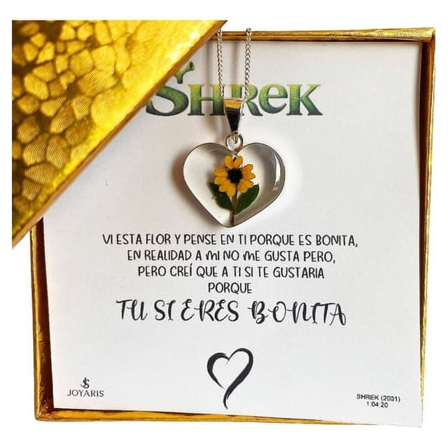 JOYARIS Shrek Collar Girasol Promesa Regalo Amor Amistad Plata S925 DM-0000965