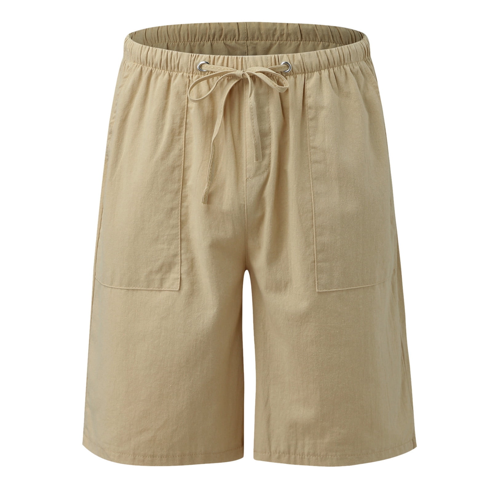Short Femme Été Coton Lin – Taille Élastique Avec Poches Et Cordon, Short Plage Ample Décontracté Casual Sport