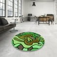 thumbnail image 4 of Ahgly Company Machine Washable Indoor Square Transitional Green Area Rugs, 3' Square, 4 of 7