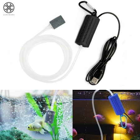 Luxtrada Aquarium Pump Portable Mini USB Fish Tank Oxygen Air Mute Energy Saving Supply