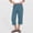 #823-Blue, variant on Women's Linen Drawstring Pants, Solid Color Wide Leg Cropped Trousers, Breathable Casual Comfort Fit for Daily Wear and Relaxation