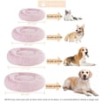 thumbnail image 5 of Cama calmante para perros y gatos WNPETHOME de piel sintética redonda de felpa 20 x 20 x 8 pulgadas rosa claro, 5 of 5