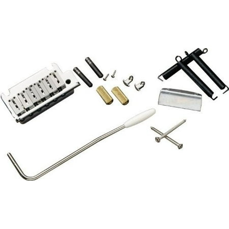 Tremolo Assembly - American Series Stratocaster Tremolo Bridge Assembly - Chrome, Two heavy-duty pivot screws let you do vibrato work, with solid steel saddles for pure Fender.., By Fender