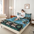 thumbnail image 4 of jejeloiu Boho Tribal Full Size Sheets,Bohemian Bull Skull Bed Sheets,Black Green Black Sheet Sets For Boys Teens,Microfiber Bedroom Decor,4-Piece, 4 of 7