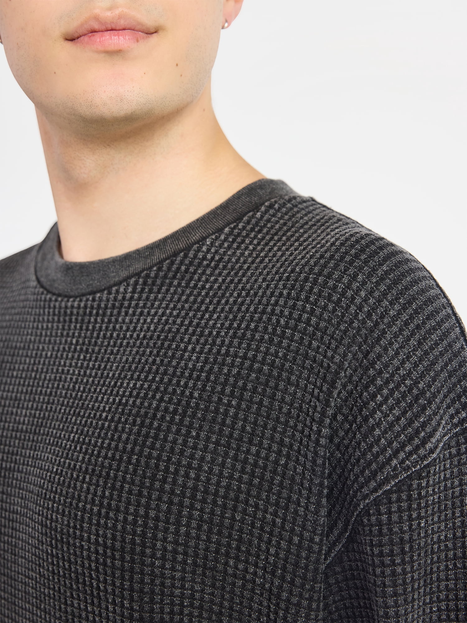 No Boundaries Thermal Tee with Long Sleeves, Men's & Big Men's