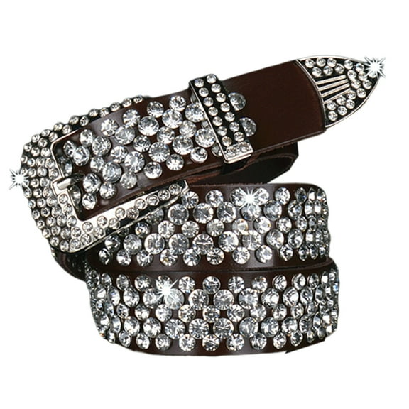 YUUZONE Studded Rhinestone Waistband Belt Dress Bling Rhinestone Belt Women Jeans Belt